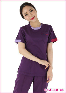 수술복 간호복 샤르망 3108-106 가지색 디자인 병원유니폼 신화가운