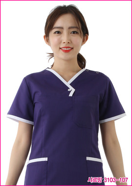 수술복 간호복 샤르망 3103-107 진보라색 디자인 병원유니폼 신화가운