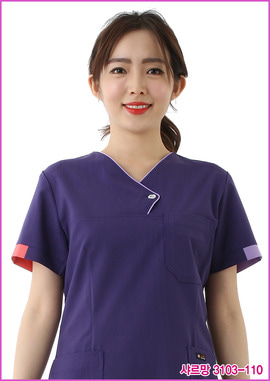 수술복 간호복 샤르망 3103-110 진보라색 디자인 병원유니폼 신화가운