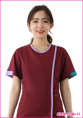 수술복 간호복 샤르망 3109-12 자주색 디자인 병원유니폼 신화가운