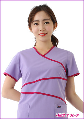 수술복 간호복 샤르망 3102-04 연보라색 디자인 병원유니폼 신화가운