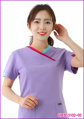 수술복 간호복 샤르망 3102-05 연보라색 디자인 병원유니폼 신화가운